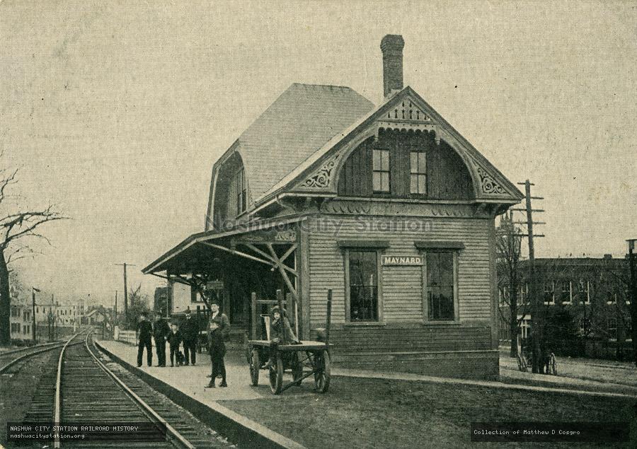 Postcard: Railroad Station, Maynard, Massachusetts